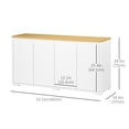thumbnail image 3 of HOMCOM Armoire de Rangement Buffet Bahut avec 4 Portes Blanc, 3 of 10