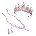 thumbnail image 1 of LYMAYTER Bride Jewelry Set 3Pcs/Set Wedding Crown and Earrings - Faux Crystal, Exaggerated, 1 of 7