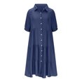thumbnail image 3 of Gspmoly Robes d'Été pour Femmes 2025, Robe d'Été Décontractée pour Femmes à Col Rond Unie Sans Manches Longue, Robes de Travail pour Femmes Économies d'Été Liquidation, 3 of 5