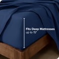 thumbnail image 3 of Bare Home Flannel Sheet Set - 100% Cotton - Deep Pocket - Twin, Dark Blue, 3-Pieces, 3 of 7