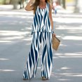 thumbnail image 2 of Mikilon Ensemble Stylé pour Femme 2 Pcs Décontracté Ample Imprimé Gilet Pantalon Long Sans Manches Col Rond Haut/chemise Ensemble Bleu TP, 2 of 5