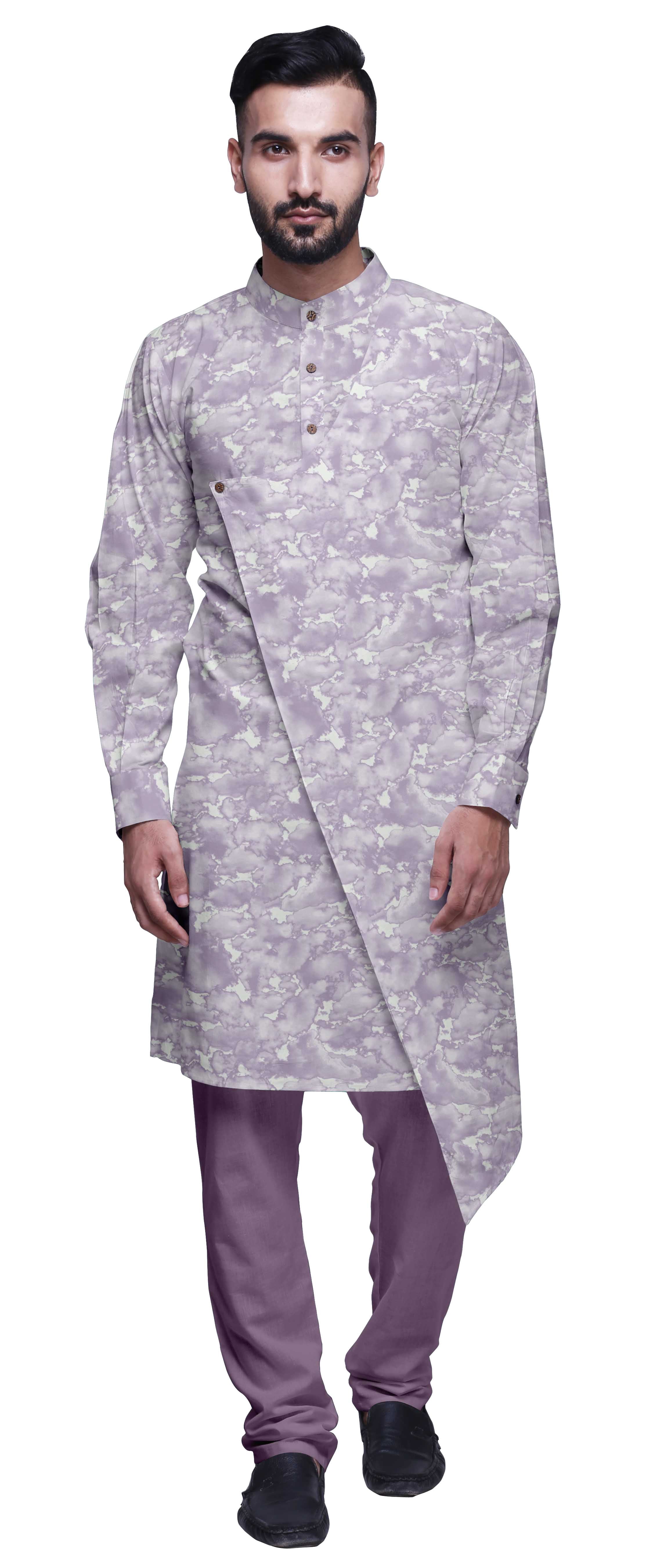 Atasi Ensemble Kurta-Pyjama Long en Coton pour Hommes, Kurta-Pyjama Décontracté de Designer, Vêtements