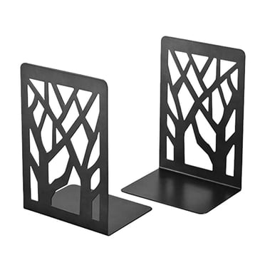 XZNGL Black Metal Non-Slip Bookend Bracket Heavy Book End Office Book Stopper