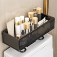 thumbnail image 2 of Bowayaoa Wall-Mounted Mesh Toilet Over Tank Shelf Metal Bathroom Storage Rack Dense Mesh Draining Rack for Shampoo Bottles, Black, 2 of 7