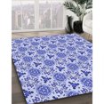 thumbnail image 3 of Ahgly Company Tapis d'Intérieur Lavable en Machine Carré Bleu Royal Transitionnel, 5 Pieds Carré, 3 of 7