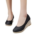 thumbnail image 3 of Sandales à Plateforme Blanches Skary Espadrilles en Toile à Semelles Compensées Chaussures pour Femmes Bout Été à Enfiler Sandales Confortables, 3 of 9