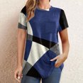 thumbnail image 2 of Diufon Hauts pour Femmes Grande Taille Printemps Été Manches Courtes Col Rond Chandails à Enfiler Chemises Décontractées Imprimées Blouses Amples, 2 of 6
