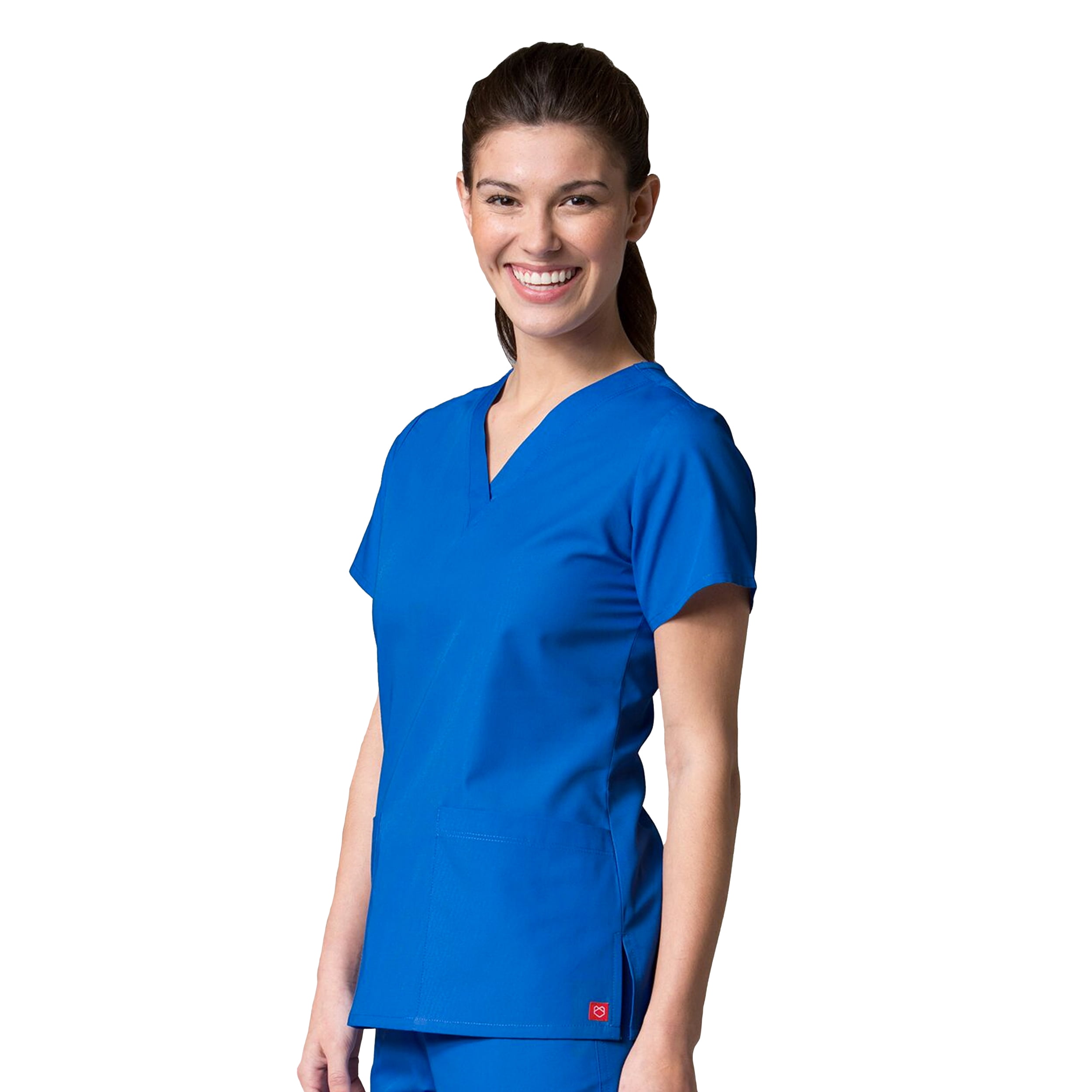 Red Panda Women's V-Neck Two Pocket Solid Scrub Top [XXS - 5XL, FREE SHIPPING]
