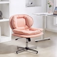 thumbnail image 2 of HOMCOM Chaise de Bureau à Croisillons, Chaise de Bureau Grand Sans Accoudoirs, Sans Roulettes, Rose, 2 of 10