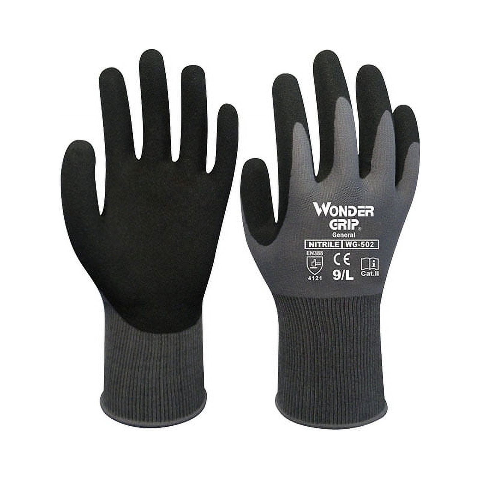 Work Gloves Pu Coated Nylon Polyurethane Safety Work Gloves, Gray Polyurethane Coated, Knit Wrist Cuff,Ideal For Light Duty Work