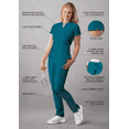 thumbnail image 3 of Adar Addition Go-Higher Scrub Set For Women - Notched V-Neck Scrub Top & Skinny Cargo Scrub Pants, 3 of 7