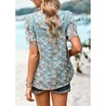 thumbnail image 4 of SMihono Hauts pour Femmes Été Chic Décontracté Impression Mode Printemps et Été Col Rond Manches Courtes Blouse T-shirt Oversize pour Femmes 2023, 4 of 8