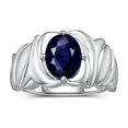 thumbnail image 1 of RYLOS Bagues pour Femmes Bague en Argent Sterling Solitaire Pierre Précieuse Ovale 9x7 mm avec Anneau Fini Satiné Saphir de Septembre Bijoux Taille 10, 1 of 7