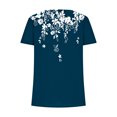 thumbnail image 5 of Pompotops Mode Femmes Casual Imprimé Col Carré Manches Courtes Tops Chemisiers Amples, 5 of 5