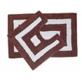 thumbnail image 1 of 2Pc Cotton Bath Mat Set (White/Choc Border), 1 of 1