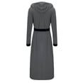thumbnail image 2 of Men's Color Blocked Velvet Bathrobe Pajama Sleeping Robe with Hood, 2 of 5