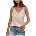 thumbnail image 1 of Women's Silk Satin Tank Tops V Neck for Summer and Work, 1 of 3
