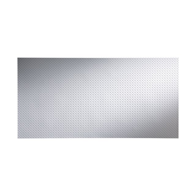 Fasade Diamond Plate Matte White Wall Panel 4' x 8' Panel, Easy Installation