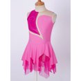 thumbnail image 4 of Jhaoyu Robe de Patinage à Glace Sans Manches pour Filles avec Strass Scintillants, Robe de Danse Ballet Gymnastique Rose Vif 10, 4 of 6