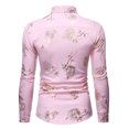 thumbnail image 1 of Pompotops Chemise de Soirée Homme Boîte de Nuit Dorée Imprimée 3D Rose Ajustée en Solde, 1 of 3