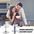 thumbnail image 3 of FDW Set of 2 Swivel Bar Stools, Height Adjustable PU Leather Bar Chairs with Back, Comfortable Kitchen Counter Stools, Brown, 3 of 7