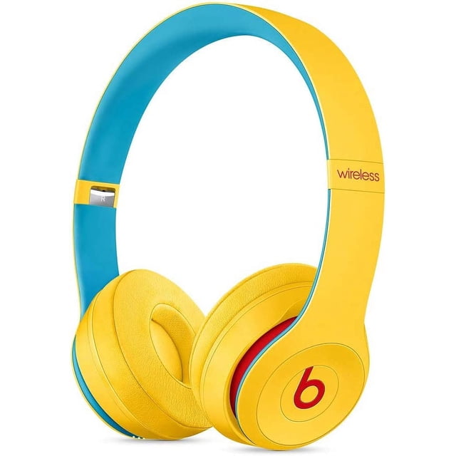 Restored Beats Solo3 Wireless On-Ear Headphones - W1 Chip, Class 1 Bluetooth, 40 Hours of Listening Time, Built-In Microphone and Controls - (Club Yellow)
