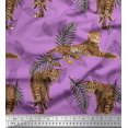 thumbnail image 1 of Soimoi Tissu Georgette Viscose Feuilles & Léopard Imprimé Animal au Mètre 42 Pouces de Large, 1 of 1