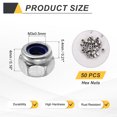 thumbnail image 2 of 50 Pcs Écrous de Verrouillage M3x0.5mm, Insert en Nylon Inoxydable 316 Autobloquant, 2 of 6