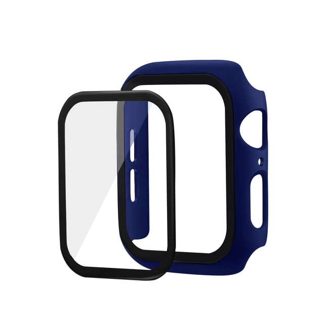 YSTINNG 2 Pack Hard PC Case with Tempered Glass Screen Protector for Apple Watch Series 8/7 Ultra-Thin Scratch Resistant A311-001