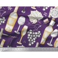 thumbnail image 3 of Soimoi polyester Crepe Fabric Grapes,Wine Glass & Bottle Decor Fabric Printed Yard 42 Inch Wide, 3 of 3
