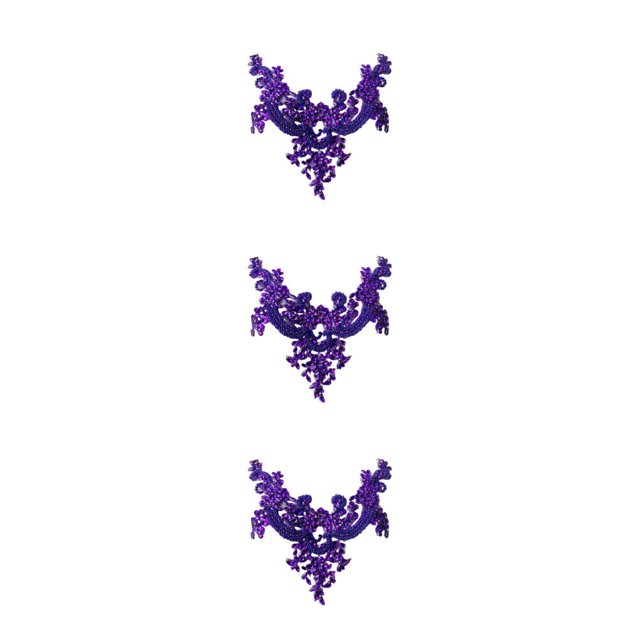 mmirethe Appliqué Élégant en Strass, Perles à Coudre, Écussons de Bordure pour Robe de Mariée Polyvalente Facile à Acrylique, Robe de Bal, Écussons Violet 3Ensemble