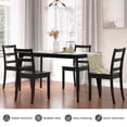 thumbnail image 4 of Gymax Set of 4 Dining Chairs Ladder Back Armless Side Chair w/ Solid Rubber Wood Legs, 4 of 9