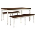 thumbnail image 2 of Crosley Furniture Shelby Ensemble de Table à Manger avec Rallonge et Rallonge, 3 Pcs (2 Bancs), Blanc Vieilli, 2 of 5
