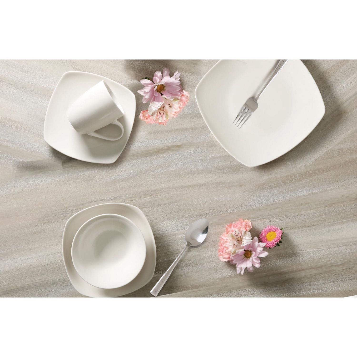 Gibson Home Hagen Service de table 30 pièces, service pour 6 personnes, blanc, céramique fine