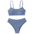 thumbnail image 1 of MIASHUI Girls' Beach Sport Bikini 2-Piece Swimsuit Solid Color Bathing Suit,Navy,10-11 Years, 1 of 3