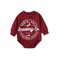 thumbnail image 1 of Faithtur Bébé Printemps Automne Romper, Lettre Wapitis Imprimé Manches Longues Col Rond Combinaison/sweatshirt pour Noël, 1 of 9