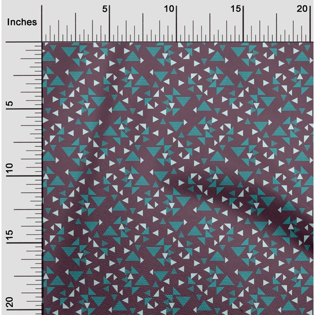 oneOone Organic Cotton Poplin Twill Fabric Triangle Geometric Printed Fabric 1 Yard 42 Inch Wide