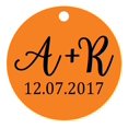 thumbnail image 1 of 100 Pcs Rond Fait sur Mesure Hang Tags Personnalisé Initiale Cadeau de Faveur de Mariage Papier Tags, 1 of 1