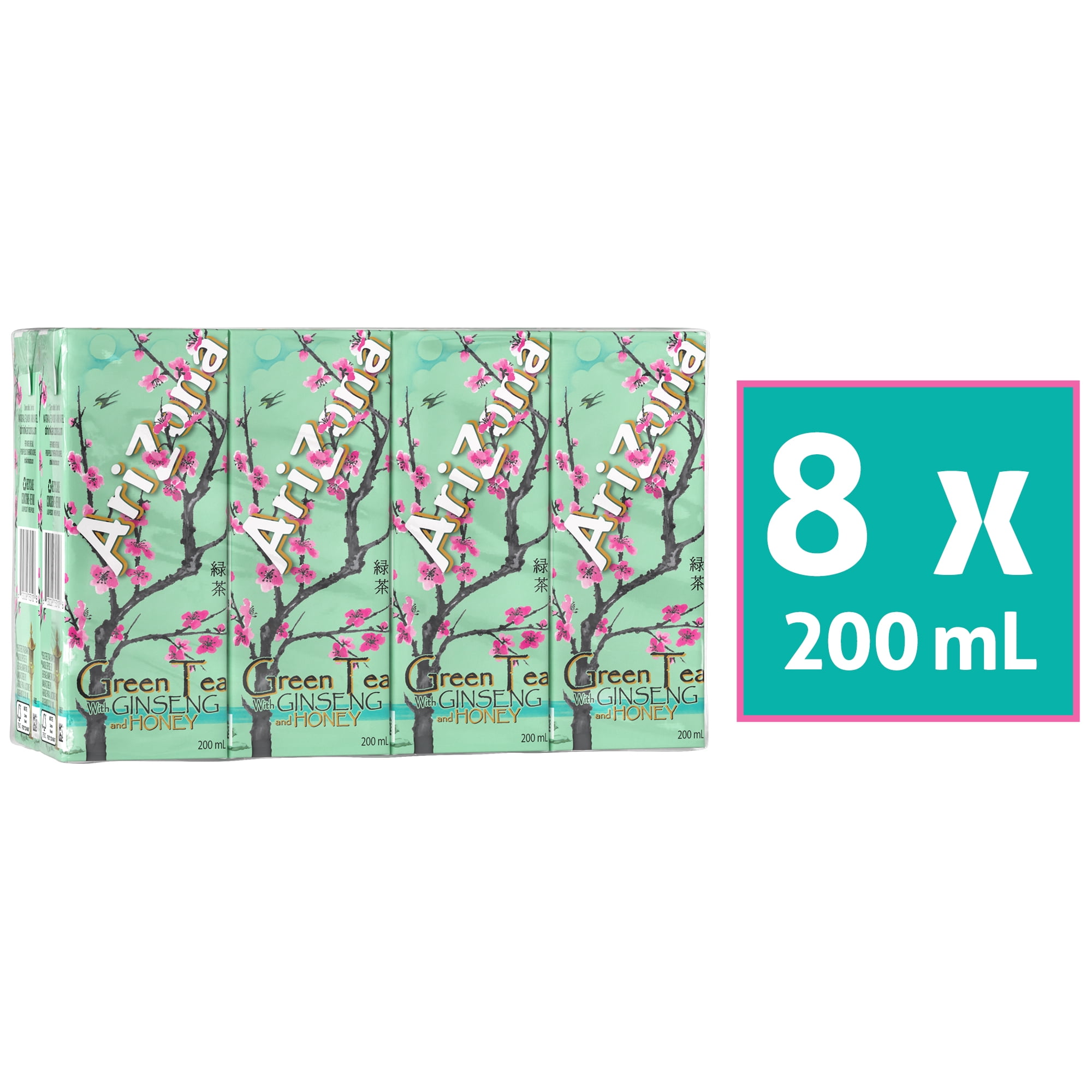 AriZona Premium Brewed Ginseng and Honey Green Tea 8 x 200 ml