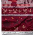 thumbnail image 1 of Soimoi polyester Crepe Fabric Cross Stitch Christmas Print Fabric by the Yard 42 Inch Wide, 1 of 1