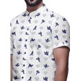 thumbnail image 4 of BESTMAN Slim Fit Shirts For Men Button Down Short Sleeve Printed Shirts For Boys, 4 of 5