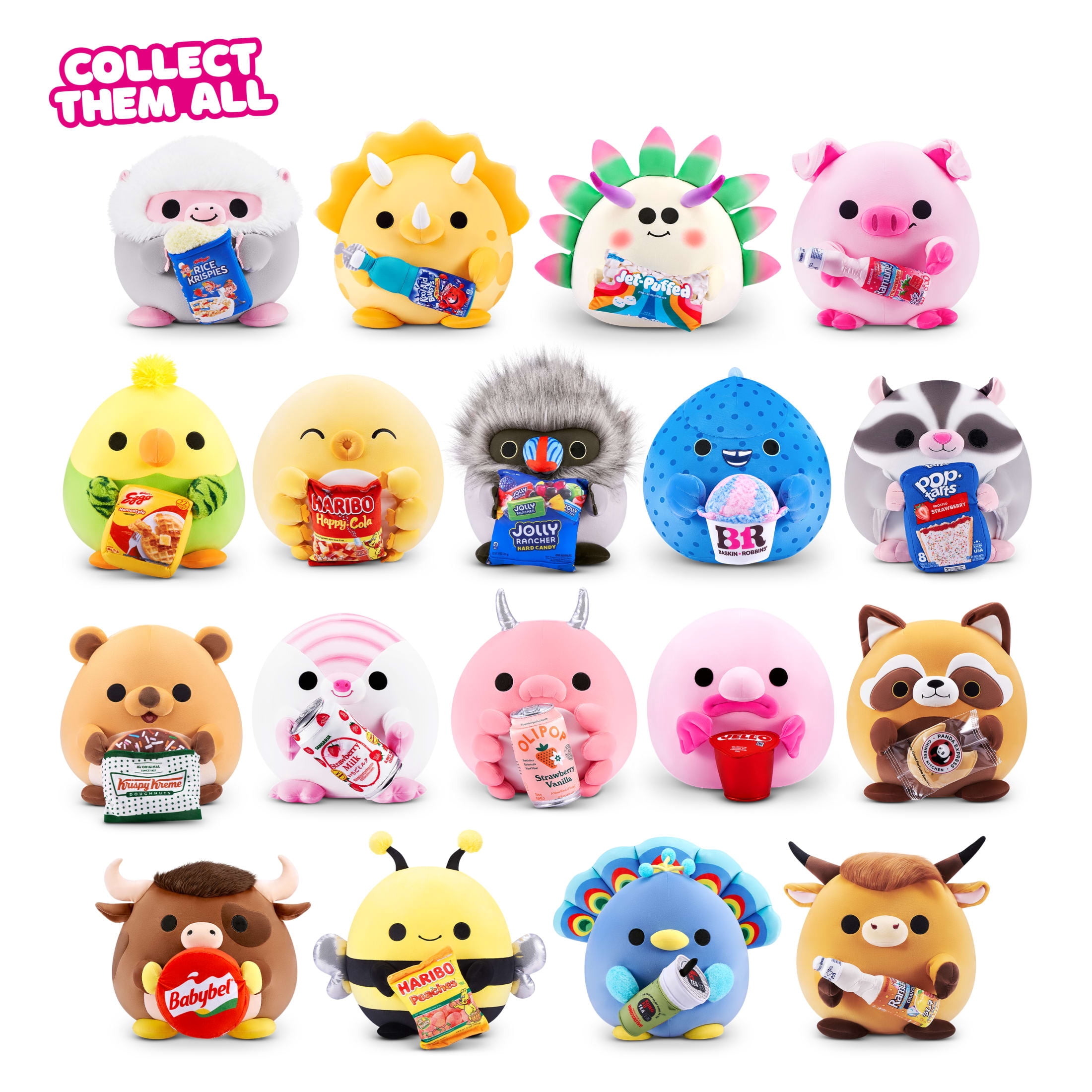 Snackles Peluche série 3 14 pouces sous licence de ZURU (Sea leaf slug w/Jet-Puffed) de ZURU, Peluche avec licence accessoires Snack Brand