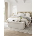 thumbnail image 2 of SONGMICS Storage Ottoman Bench, Foldable Ottoman Foot Rest, 38 x 110 x 38 cm, Foot Bench, Storage Chest, Load up to 660 lb, for Living Room, Sleepingroom, Entryway, Cream White, 2 of 7