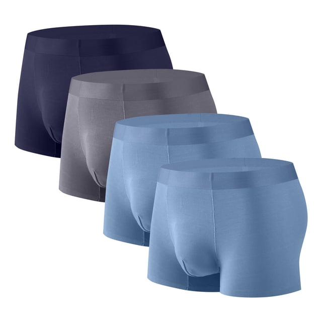Plebaso Underwear Boxers for Men Comfortable Stretch Boxer Soft Briefs Breathable Men's 4 Pack Underpants