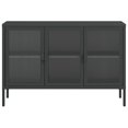 thumbnail image 3 of vidaXL Sideboard Black 105x35x70 cm Glass and Steel, 3 of 5