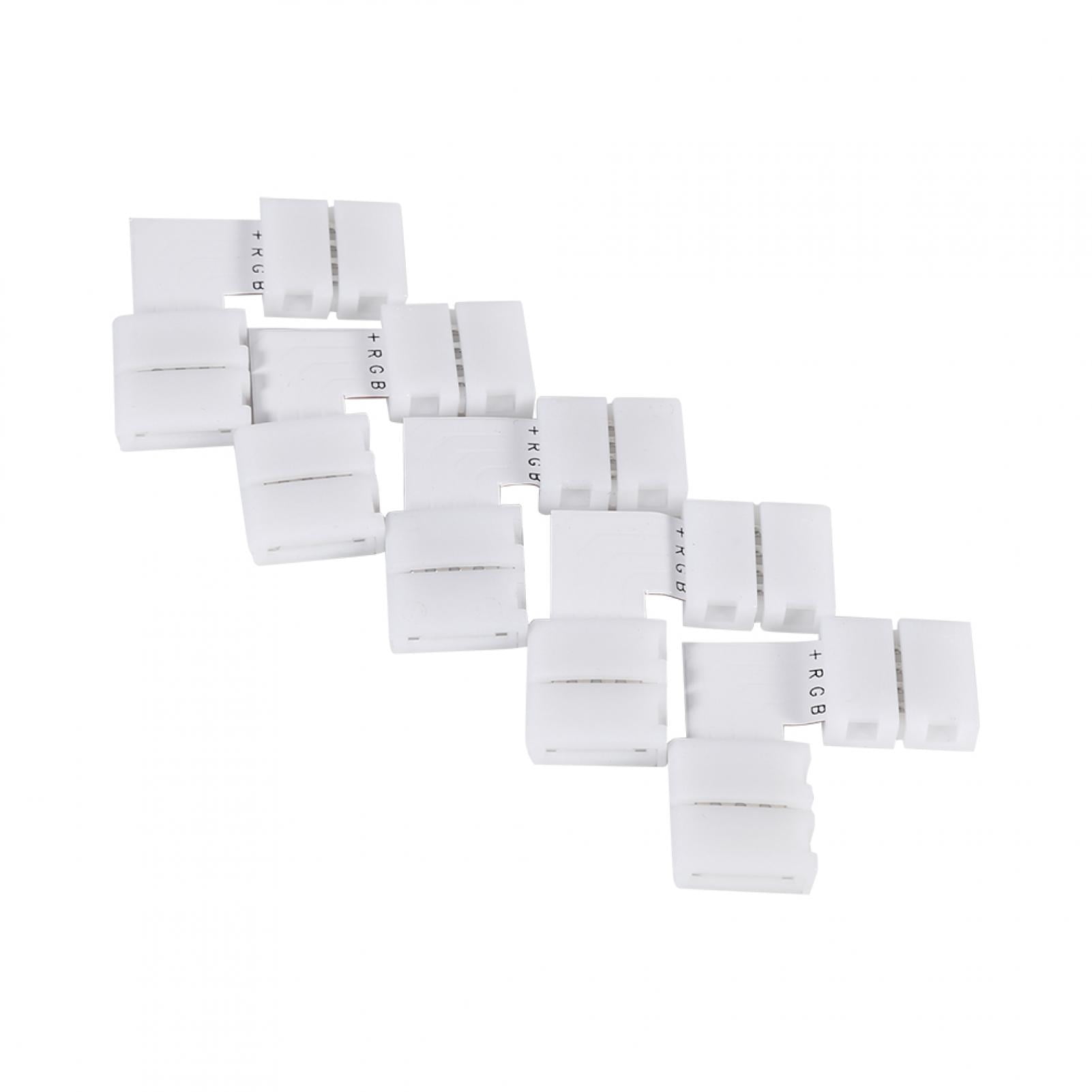 4Pin LED Strip Connector, 5Pcs LED Strip Connector, L Shape Lighting Sensor Lighting Accessories For LED Strip RGB 5050 LED Strip Lights