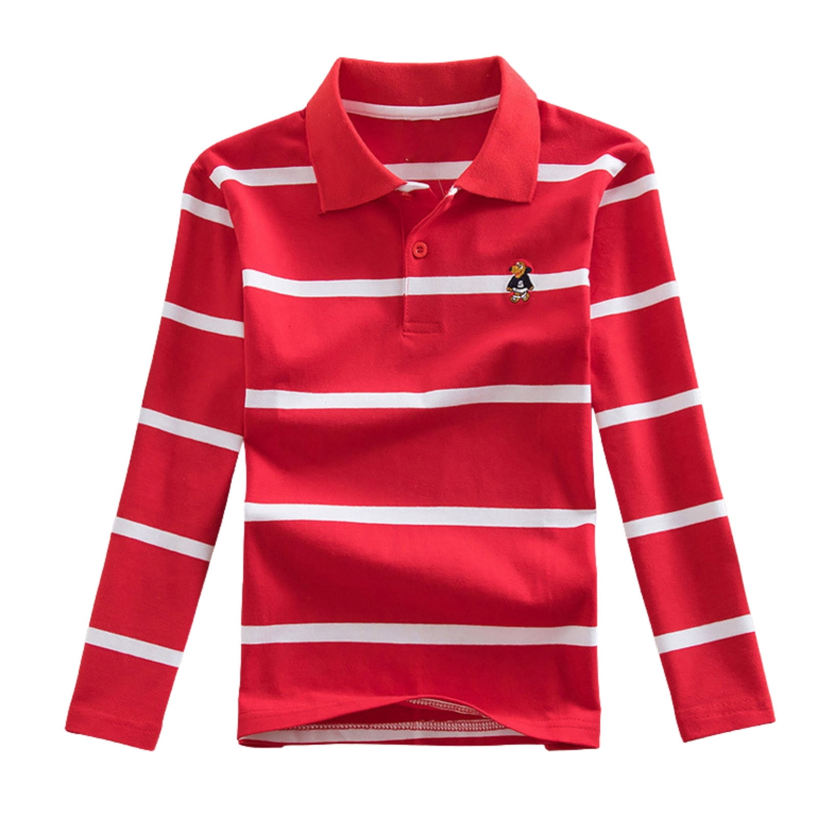Polos à Rayures pour Garçons Chemises d'Uniforme Scolaire Chemises de Rugby Polos à Manches Courtes 7-8 Ans Mode Garçons