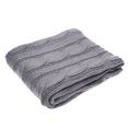 thumbnail image 1 of Grey Soft Knitted Cable Throw Blanket, 1 of 4