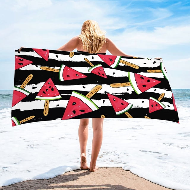 Microfiber Beach Towel Super Colorful Bath Towel Sandproof Beach Blanket Multi-Purpose Towel For Travel Swimming Pool 30x60 Inch