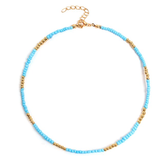 Collier Ras-du-Cou pour Femmes Bohème Mode Créatif Collier Perlé Ras-du-Cou avec Perles